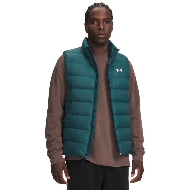Męski bezrękawnik z puchem naturalnym Under Armour Legend Down Vest - turkusowy