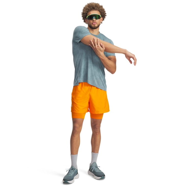 Męski longsleeve do biegania Under Armour UA Launch 1/4 ZIP - turkusowy