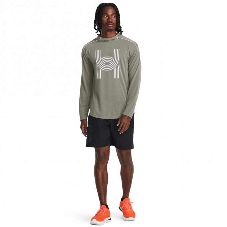 Męski longsleeve do biegania z kapturem Under Armour UA Run Everywhere Hooded LS - szary