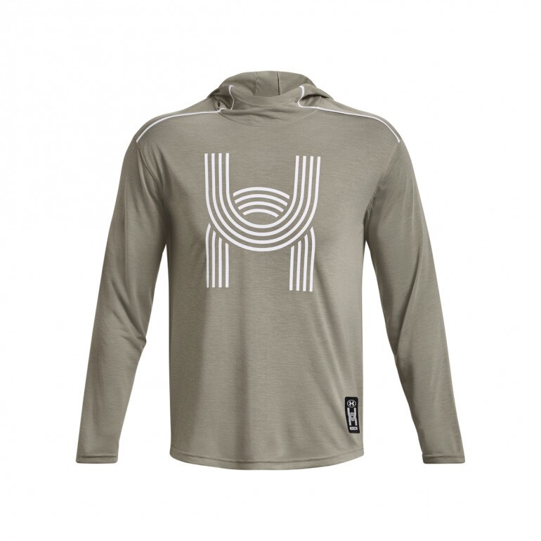 Męski longsleeve do biegania z kapturem Under Armour UA Run Everywhere Hooded LS - szary