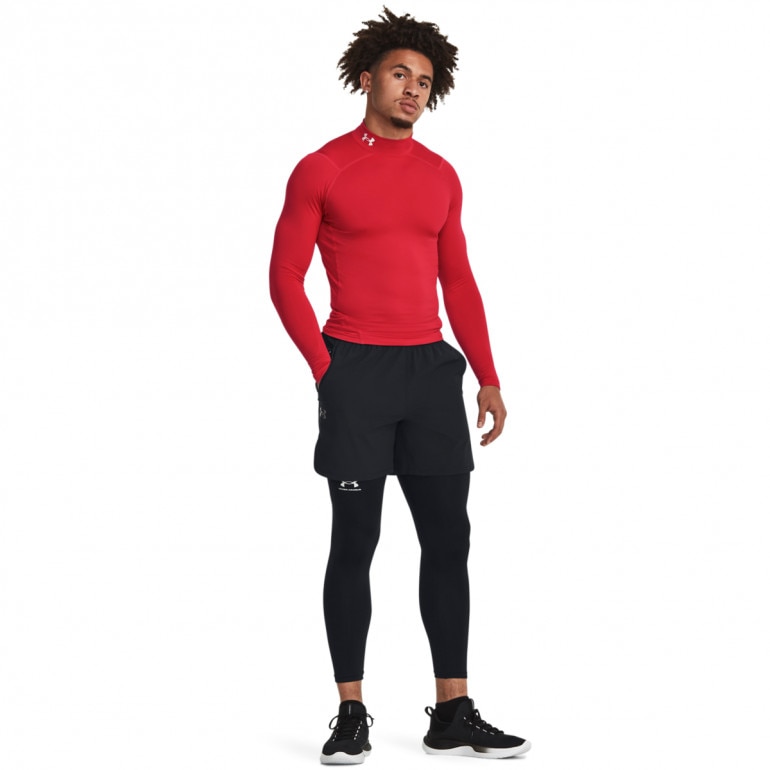 Męski longsleeve treningowy termoaktywny Under Armour UA CG Armour Comp Mock - czerwony