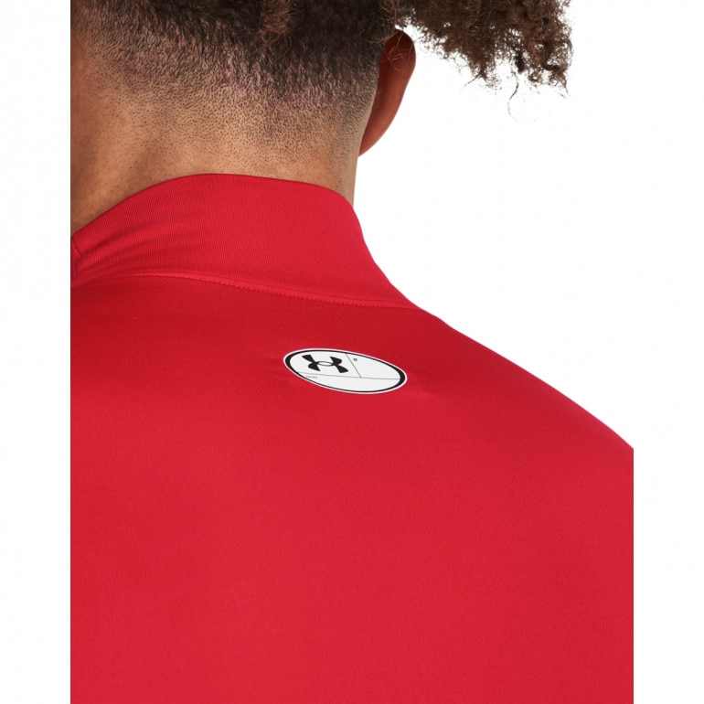 Męski longsleeve treningowy termoaktywny Under Armour UA CG Armour Comp Mock - czerwony