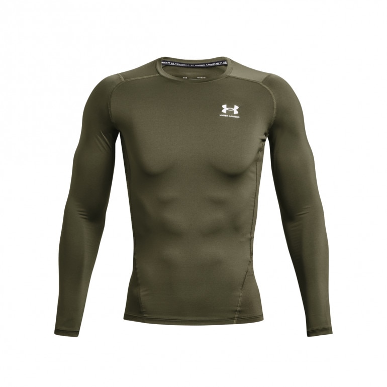 Męski longsleeve treningowy UNDER ARMOUR UA HG Armour Comp LS - khaki