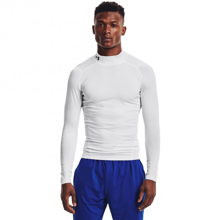 Męski longsleeve treningowy UNDER ARMOUR UA HG Armour Comp Mock LS - biały
