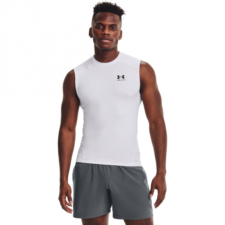 Męski top treningowy UNDER ARMOUR UA HG Armour Comp SL - biały