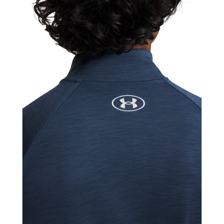 Męski longsleeve treningowy Under Armour UA Tech Textured 1/2 Zip - granatowy