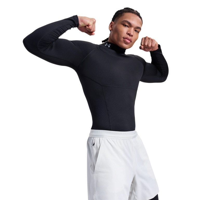 Męski półgolf kompresyjny Under Armour UA ColdGear Elite Comp Mock - czarny