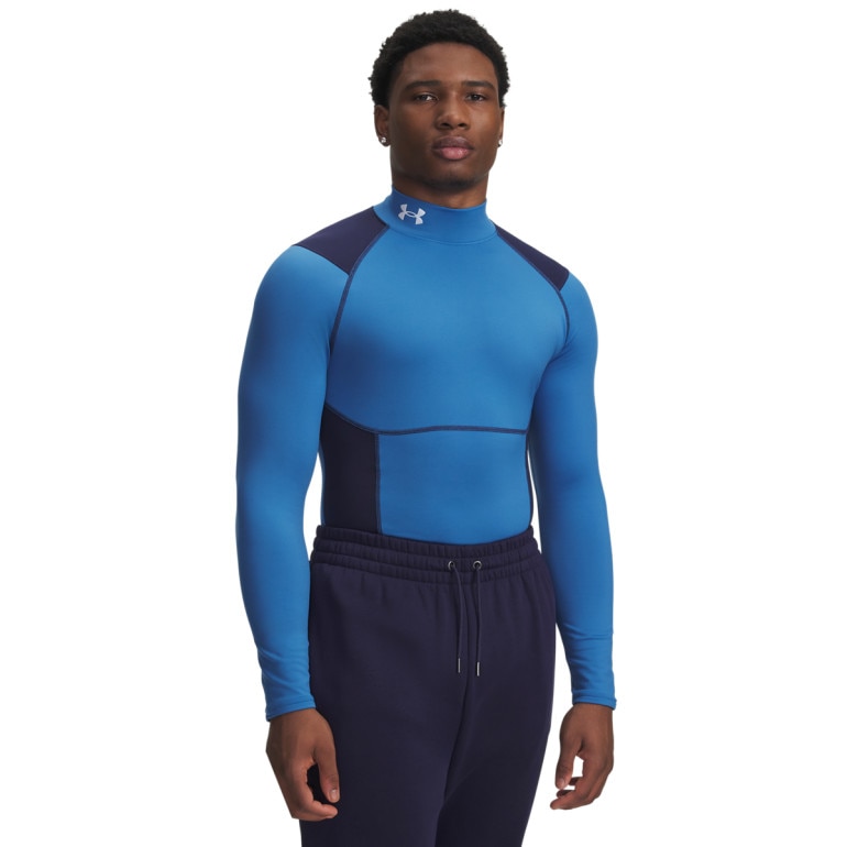 Męski półgolf kompresyjny Under Armour UA ColdGear Elite Comp Mock - niebieski