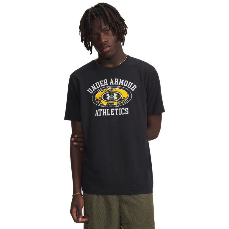 Męski t-shirt z nadrukiem Under Armour UA Armor Globe SS - czarny
