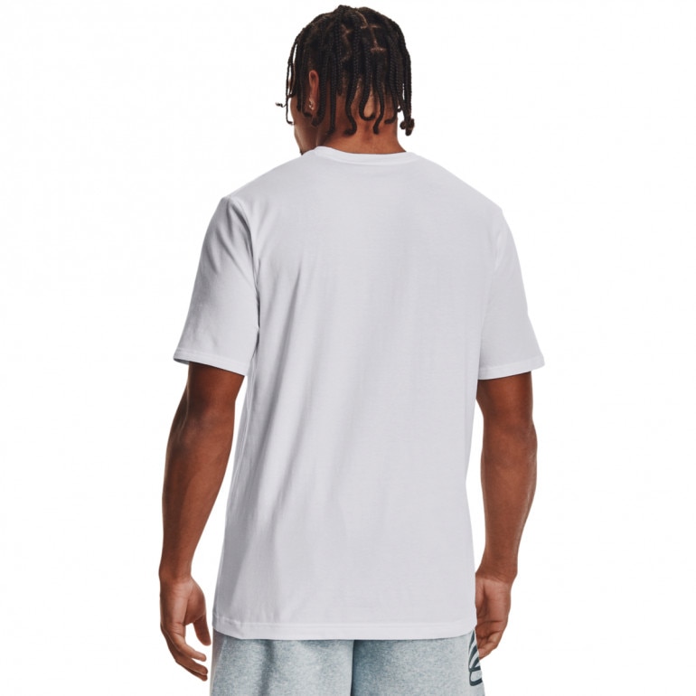 Męski t-shirt z nadrukiem Under Armour Curry Arc Short Sleeve - biały