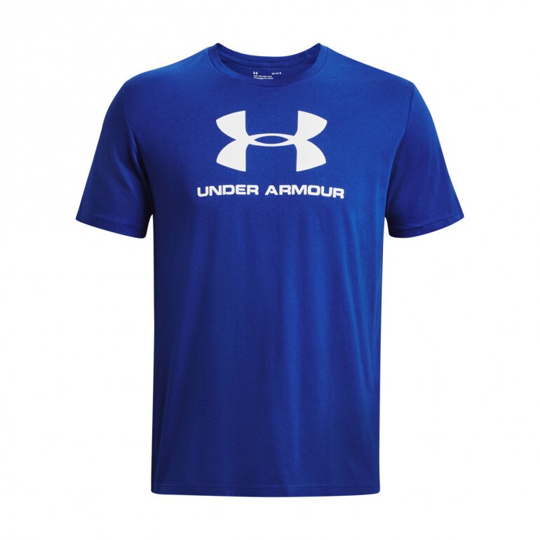 Męski t-shirt z nadrukiem Under Armour Sportstyle Logo SS - niebieski