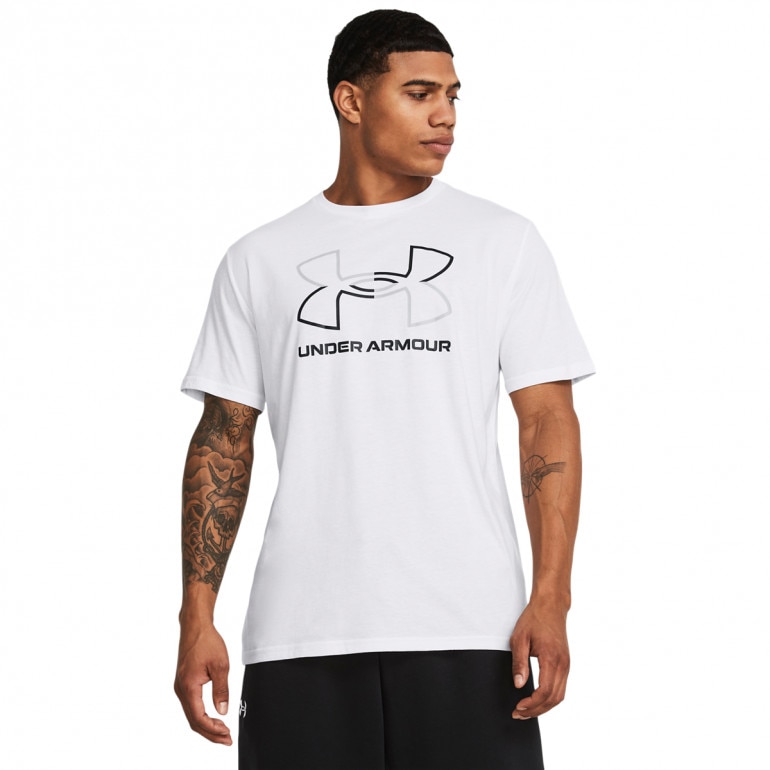 Męski t-shirt z nadrukiem Under Armour UA Foundation Short Sleeve - biały