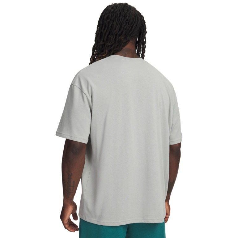 Męski t-shirt z nadrukiem Under Armour UA Heavyweight Wordmark - szary