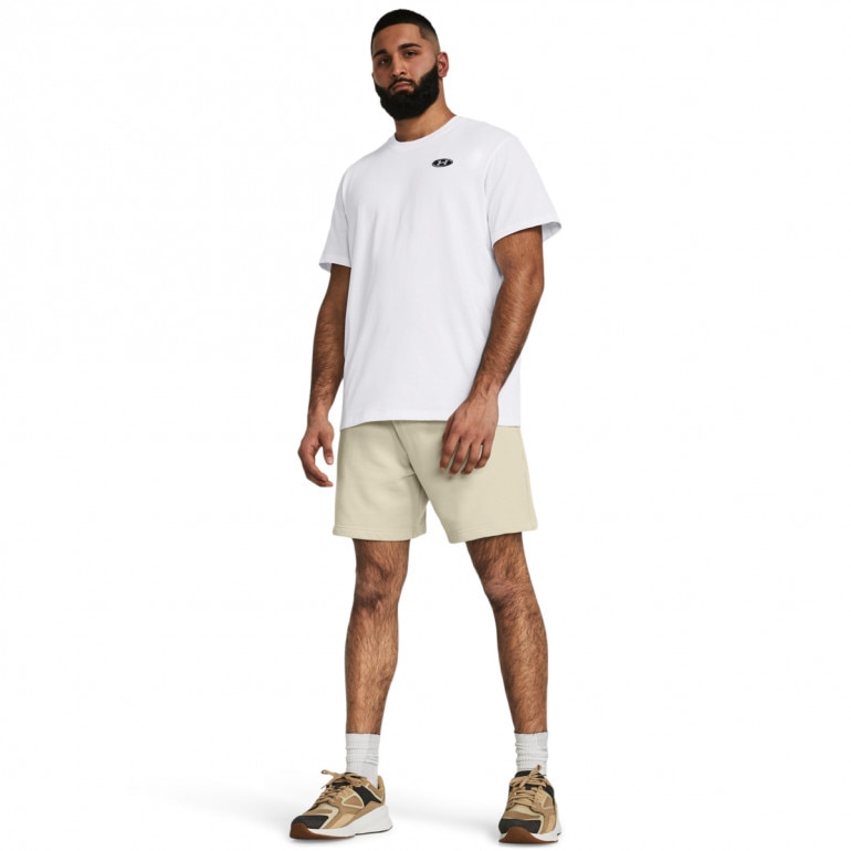 Męski t-shirt z nadrukiem Under Armour UA Hw Lc Patch SS - biały