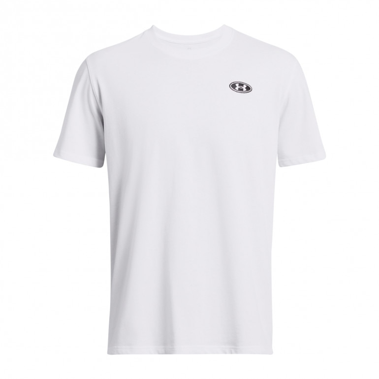 Męski t-shirt z nadrukiem Under Armour UA Hw Lc Patch SS - biały