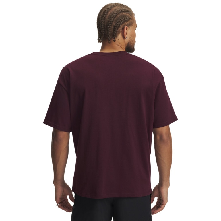 Męski t-shirt z nadrukiem Under Armour UA HWT U LOGO SS - bordowy