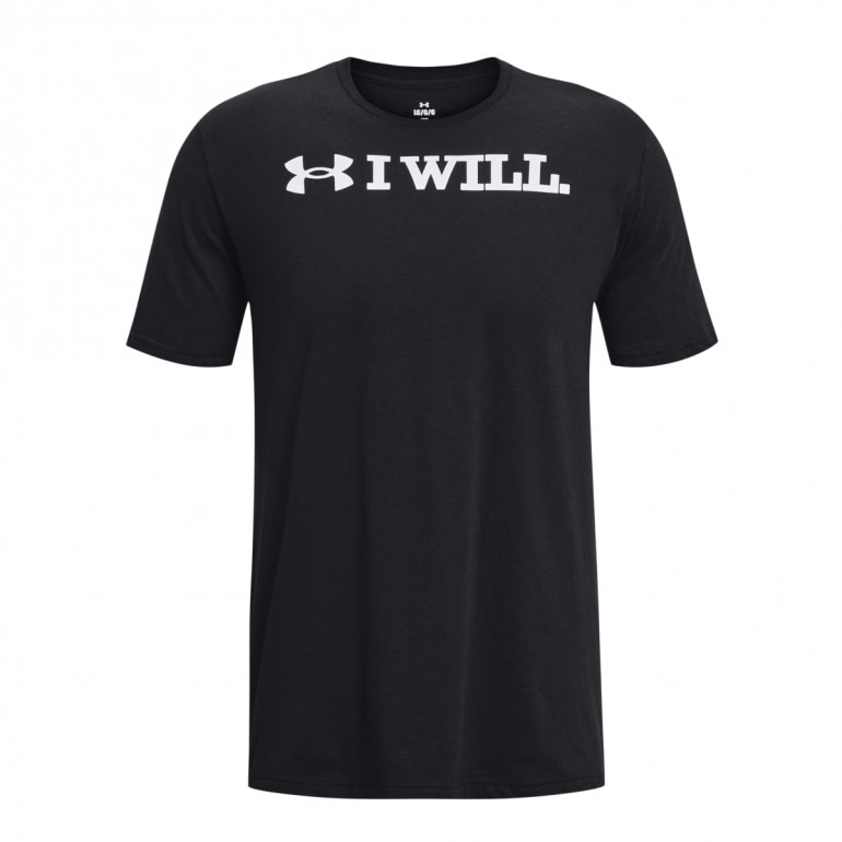 Męski t-shirt z nadrukiem Under Armour UA I Will SS - czarny