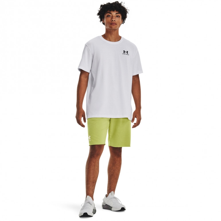 Męski t-shirt z nadrukiem Under Armour UA Logo Emb Heavyweight SS - biały