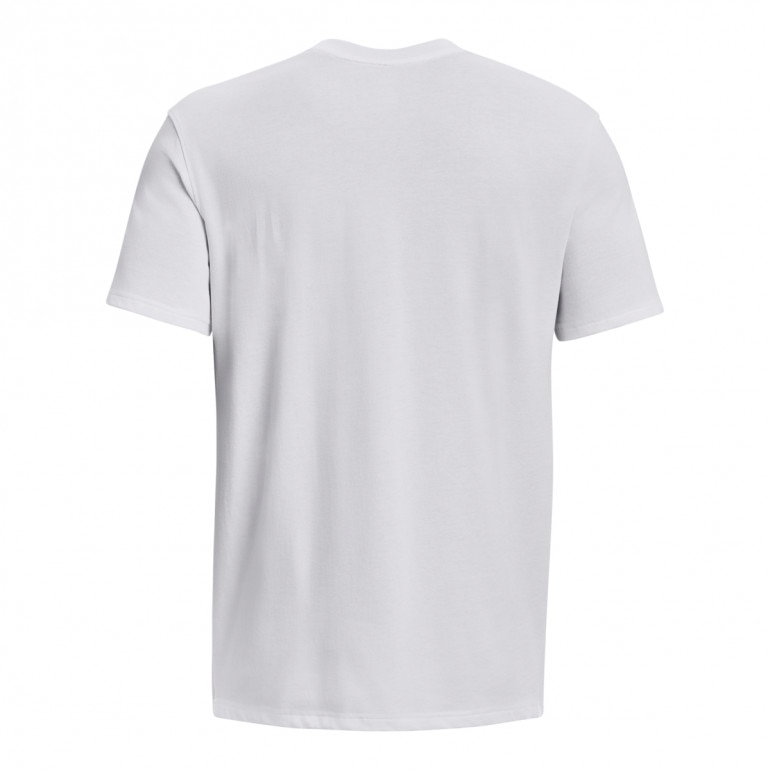 Męski t-shirt z nadrukiem Under Armour UA Logo Emb Heavyweight SS - biały