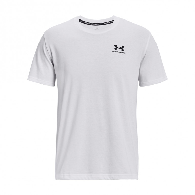 Męski t-shirt z nadrukiem Under Armour UA Logo Emb Heavyweight SS - biały
