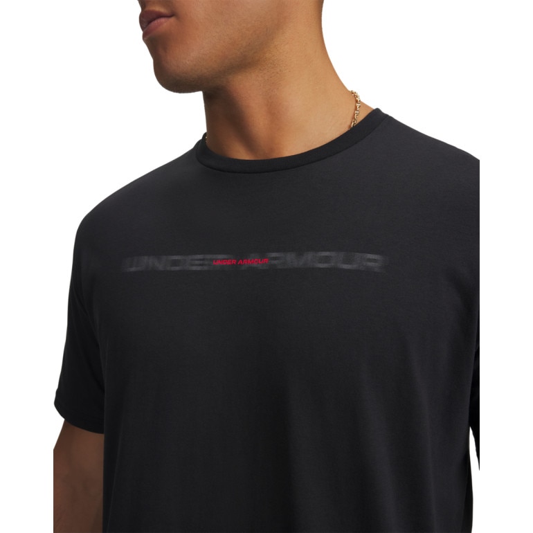 Męski t-shirt z nadrukiem Under Armour UA M BLUR WM SS - czarny