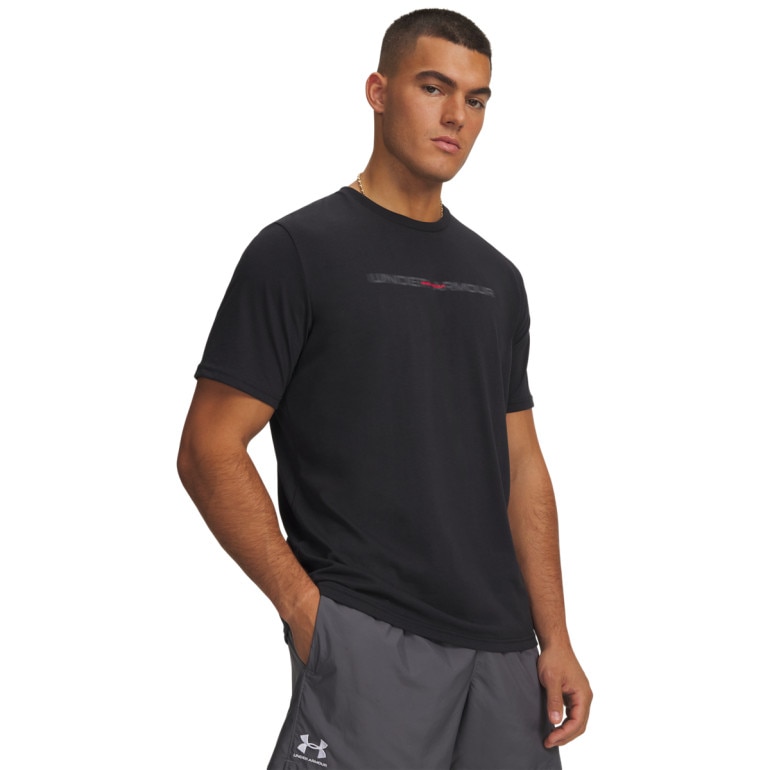 Męski t-shirt z nadrukiem Under Armour UA M BLUR WM SS - czarny