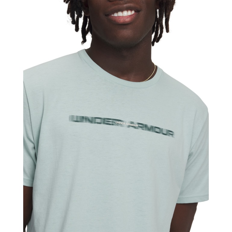 Męski t-shirt z nadrukiem Under Armour UA M BLUR WM SS - zielony