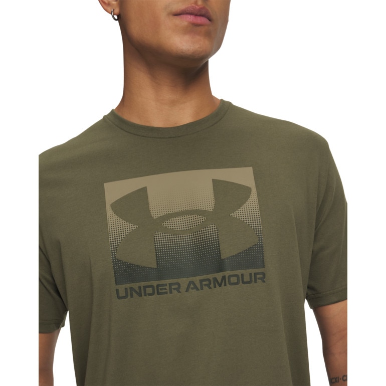 Męski t-shirt z nadrukiem Under Armour UA M Boxed Sports Updated Ss - khaki