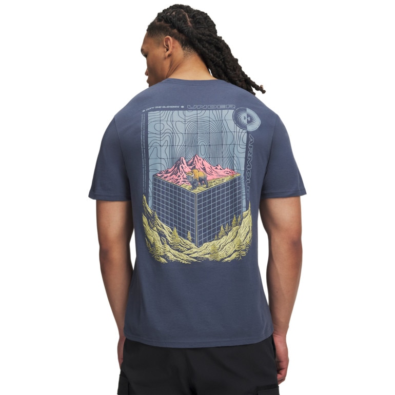 Męski t-shirt z nadrukiem Under Armour UA Mountain Bison - denim