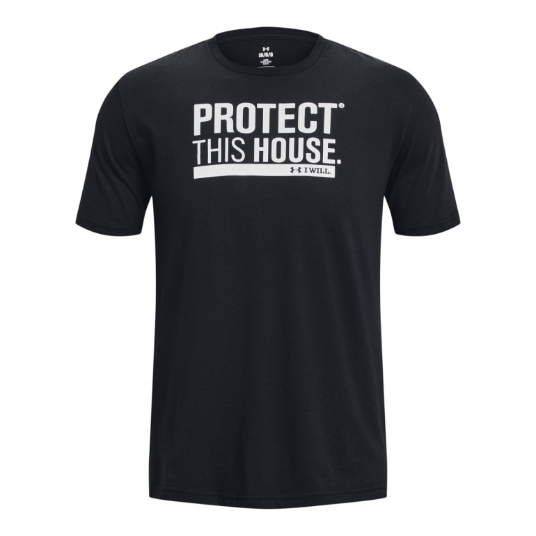 Męski t-shirt z nadrukiem Under Armour UA Protect This House - czarny