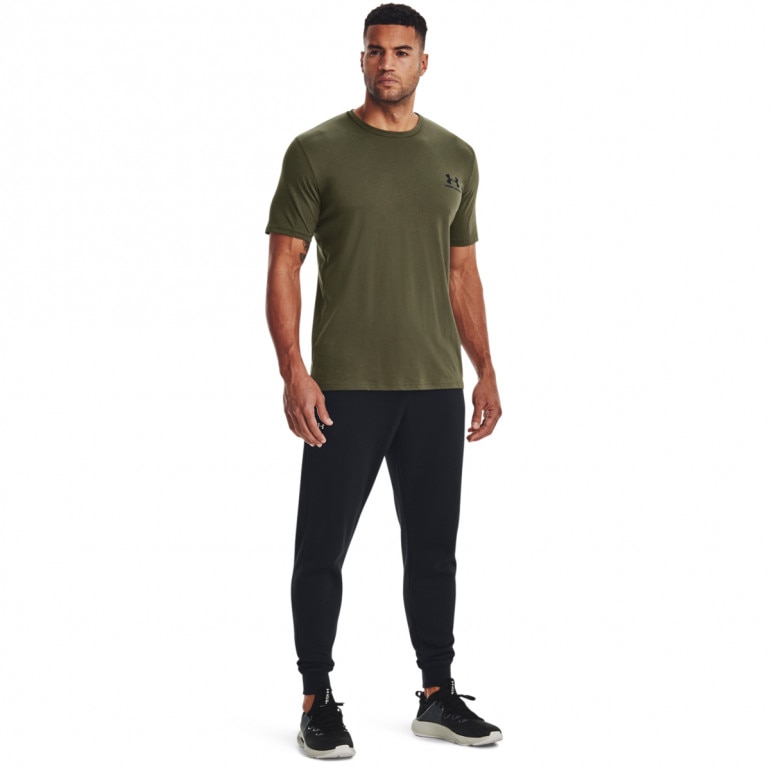 Męski t-shirt z nadrukiem UNDER ARMOUR UA SPORTSTYLE LC SS - oliwkowa/khaki
