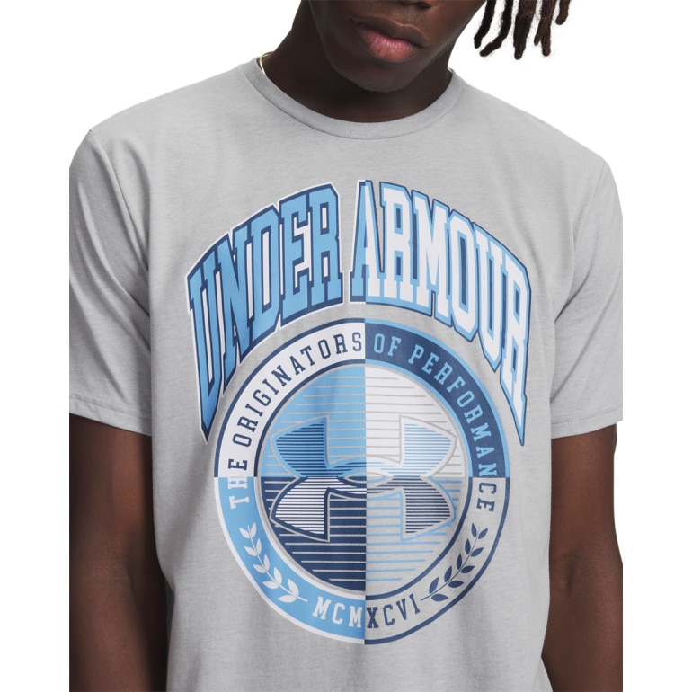 Męski t-shirt z nadrukiem Under Armour UA Varsity Crest - szary