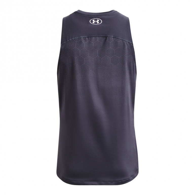 Męski top treningowy Under Armour Project Rock Print Ftd Tk - grafitowy