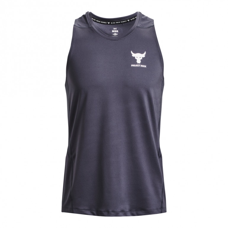 Męski top treningowy Under Armour Project Rock Print Ftd Tk - grafitowy