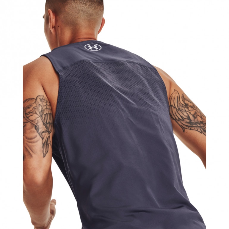 Męski top treningowy Under Armour Project Rock Print Ftd Tk - grafitowy