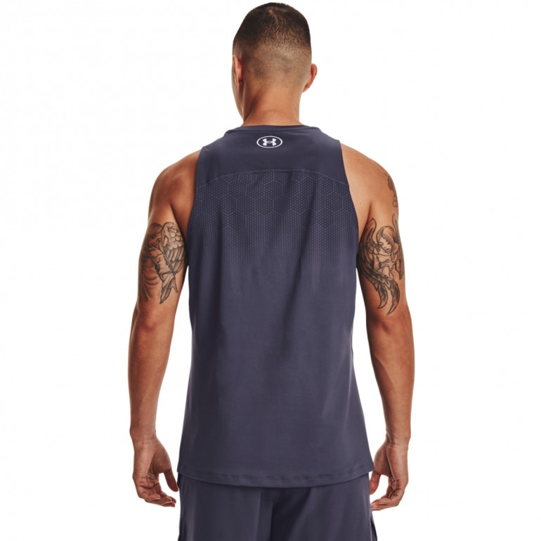 Męski top treningowy Under Armour Project Rock Print Ftd Tk - grafitowy