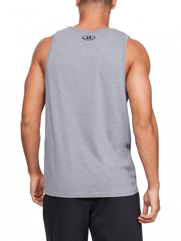 Męski top treningowy UNDER ARMOUR SPORTSTYLE LOGO TANK - szary