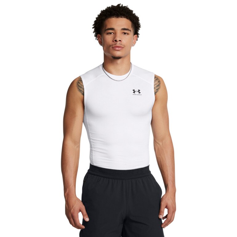 Męski top treningowy Under Armour UA HG Armour Comp SL - biały