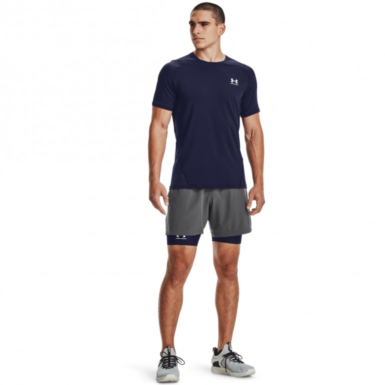 Męskie legginsy krótkie treningowe Under Armour UA HG Armour Shorts - granatowe