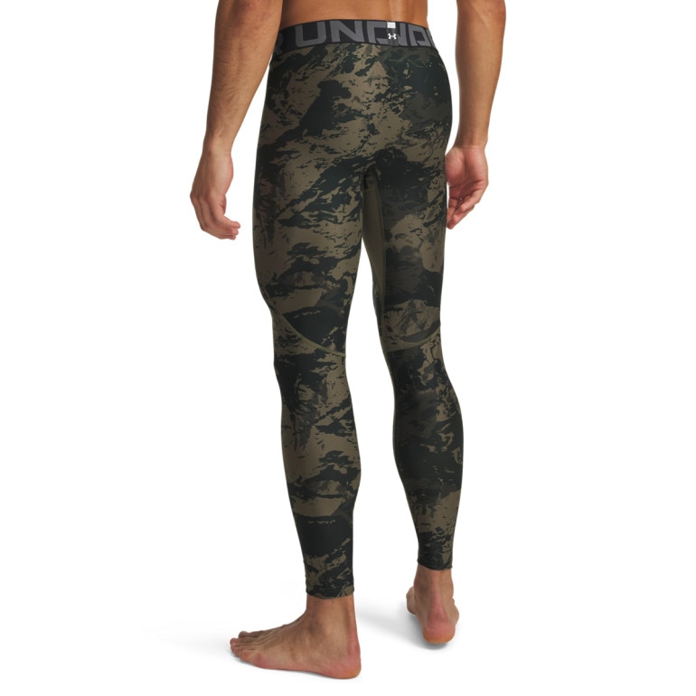 Męskie legginsy treningowe termoaktywne Under Armour HeatGear CB - khaki