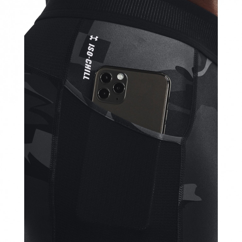 Męskie legginsy treningowe UNDER ARMOUR UA HG IsoChill Prnt Leggings - czarne