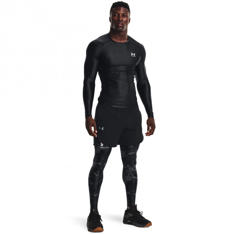 Męskie legginsy treningowe UNDER ARMOUR UA HG IsoChill Prnt Leggings - czarne