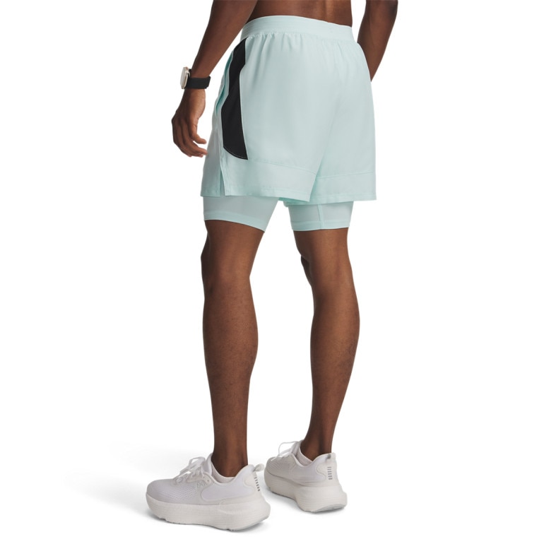 Męskie spodenki do biegania Under Armour UA Launch 5'' 2-in-1 Short - miętowe