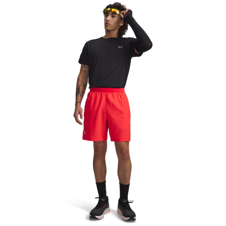 Męskie spodenki do biegania Under Armour UA Launch 7'' Short - czerwone