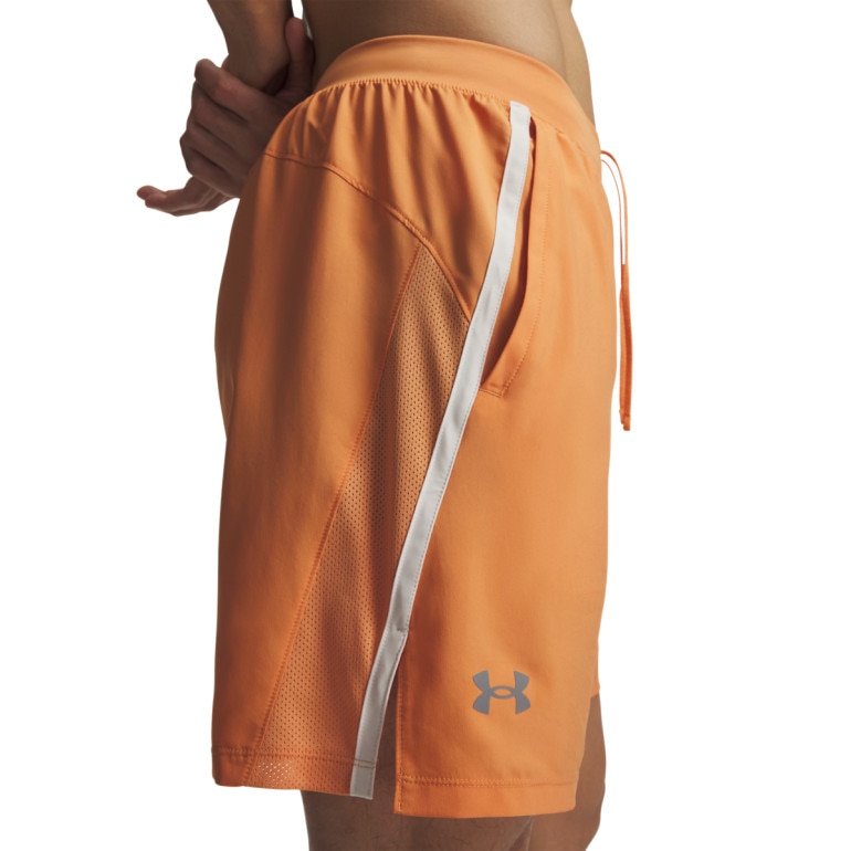 Męskie spodenki do biegania Under Armour UA Launch 7'' Short - pomarańczowe