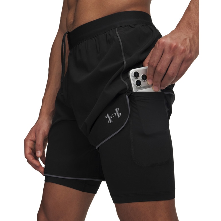 Męskie spodenki do biegania Under Armour UA Velociti Pro 2-in-1 Short - czarne