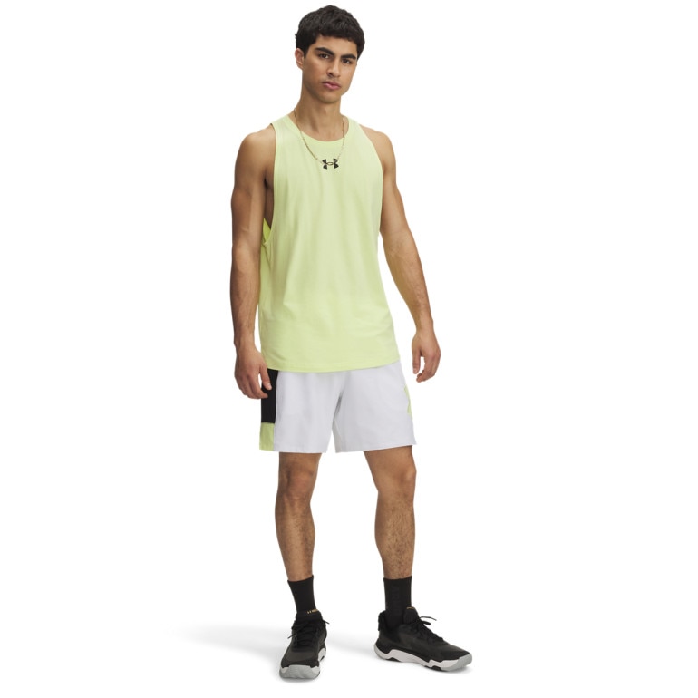 Męskie spodenki do koszykówki Under Armour UA Zone 7 Woven Short - białe