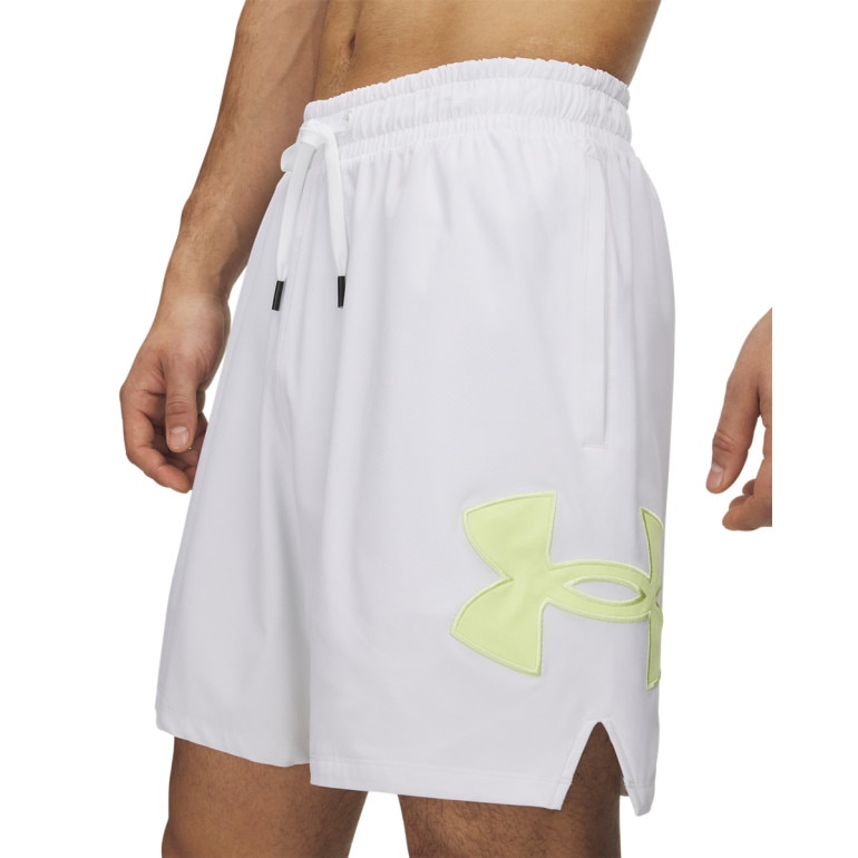Męskie spodenki do koszykówki Under Armour UA Zone 7 Woven Short - białe