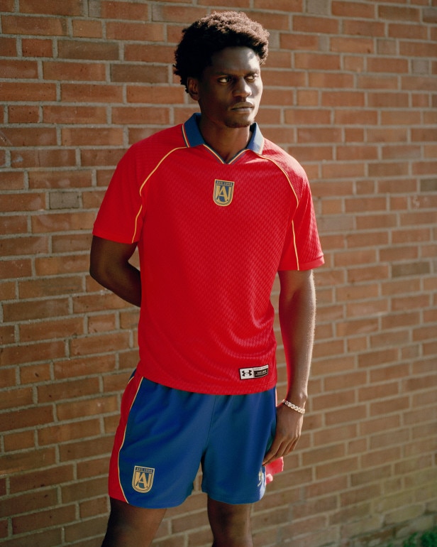 Męskie spodenki piłkarskie Under Armour UA 96 Terrace Country - niebieskie