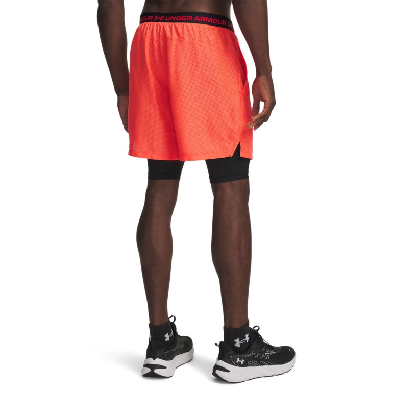 Męskie spodenki treningowe 2w1 Under Armour UA Vanish Wven Short 2.0 2n1 - pomarańczowe